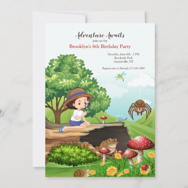 Nature Study Birthday Party Invitation (Front)