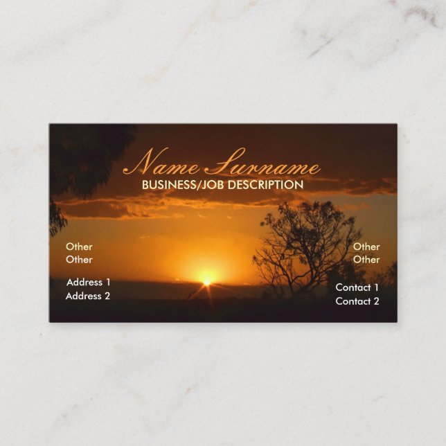Nature Sunset Horizon Business Card (Front)
