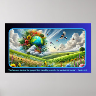 Nature Symphony: A Fusion of Sky, Earth & wildlife Poster