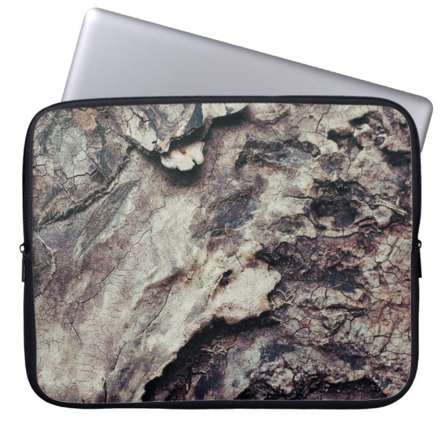 Nature texture wood bark rough laptop sleeve (Front)
