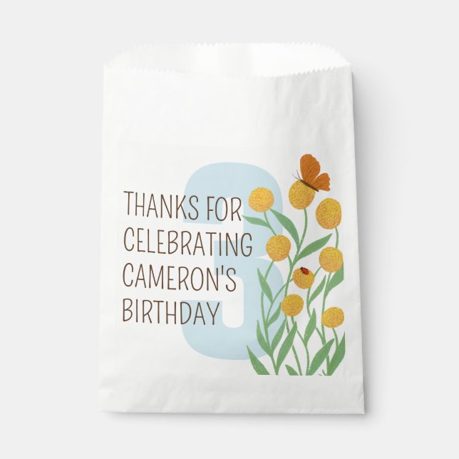 Nature Theme Kids Birthday Favor Bag (Front)