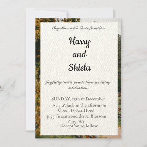 Nature theme of Simple Weeding invitation