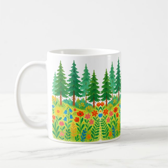 nature-themed From serene forests to bloomin Coffee Mug (Left)