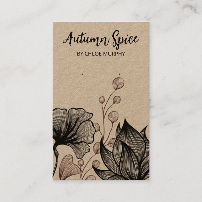 Nature Themed Kraft Earring Cards (Front)