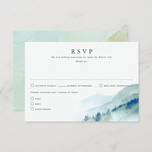 Nature Themed Wedding RSVP Cards
