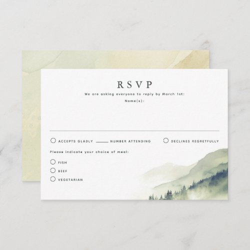 Nature Themed Wedding RSVP Cards