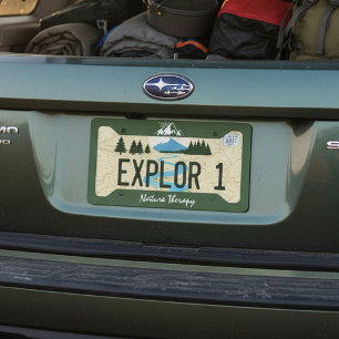 Nature therapy license plate frame