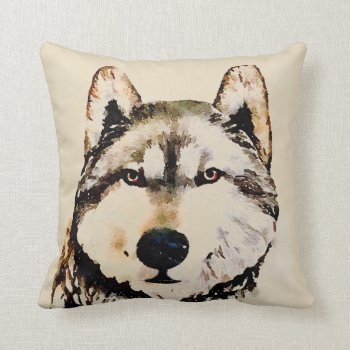 Nature Timber Wolf Throw Pillow by PattiJAdkins at Zazzle