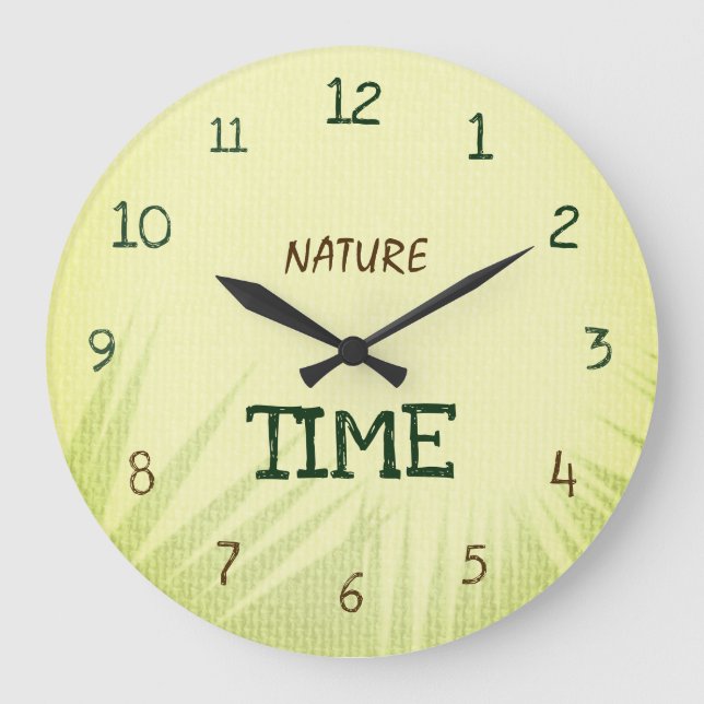 Nature Time Botanical Soft Green Large Clock (Front)
