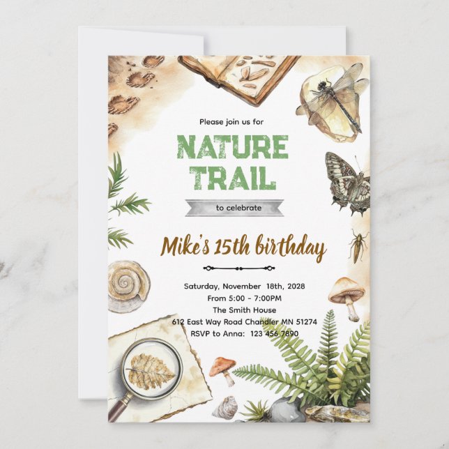 Nature Trail Birthday Invitation (Front)