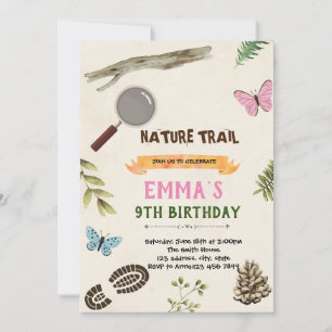 Nature trail girl theme invitation