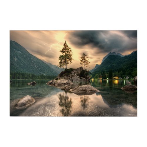 Nature Travels _ Water Mountains Landscape Acrylic Print