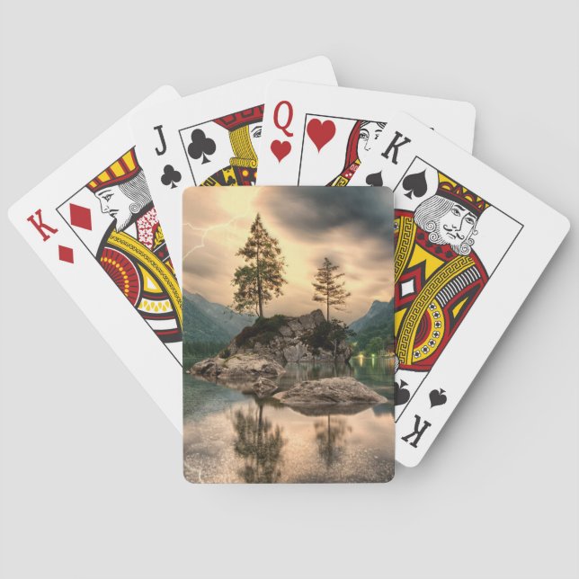 Nature Travels - Water Mountains Landscape Poker Cards (Back)