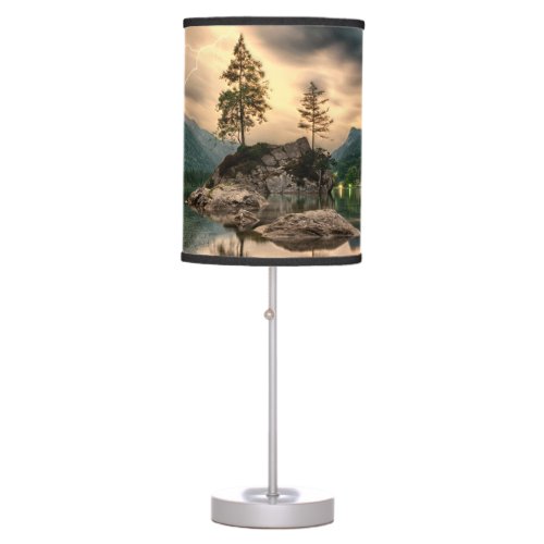 Nature Travels _ Water Mountains Landscape Table Lamp