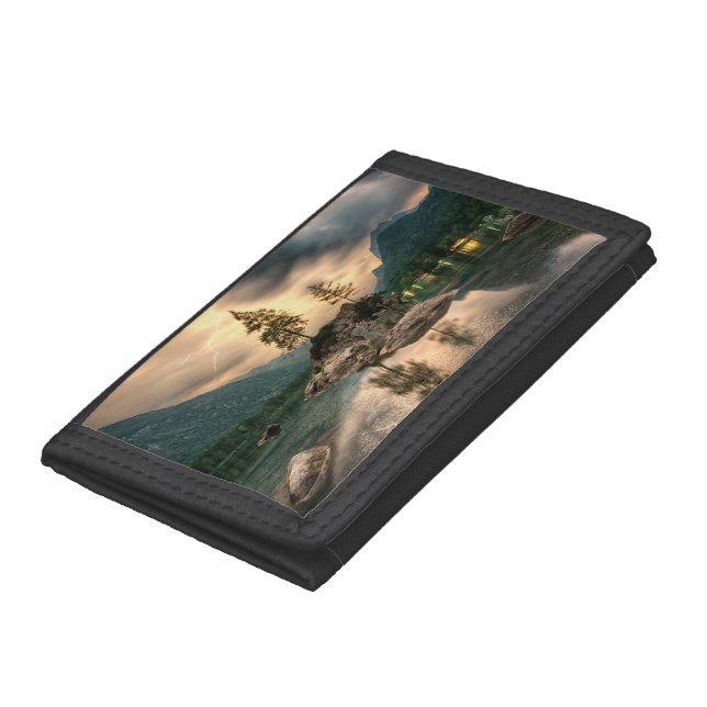 Nature Travels - Water Mountains Landscape Trifold Wallet (Bottom)