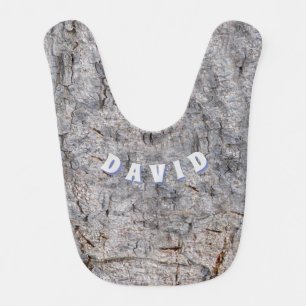 Nature Tree Bark Photo with Custom Name Bib