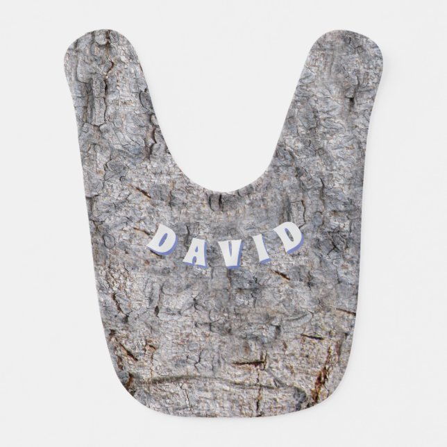 Nature Tree Bark Photo with Custom Name Bib (Front)