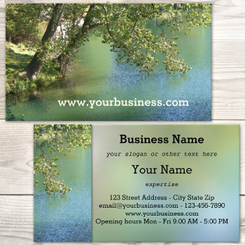 Nature Trees Lake Business Card by sunnysites at Zazzle