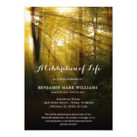 Nature Trees Marble Celebration of Life Funeral Invitation