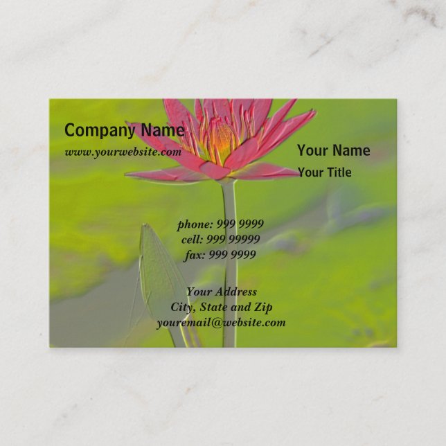 Nature/Untainted Lotus Faux Emboss Business Card (Front)