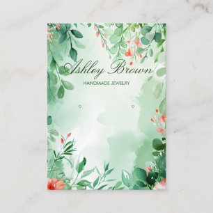 Nature Watercolor Handmade Jewelry Earring Display Business Card