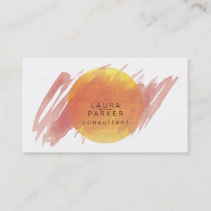 Nature Watercolor Moon Paint Elegant Chic Business Card
