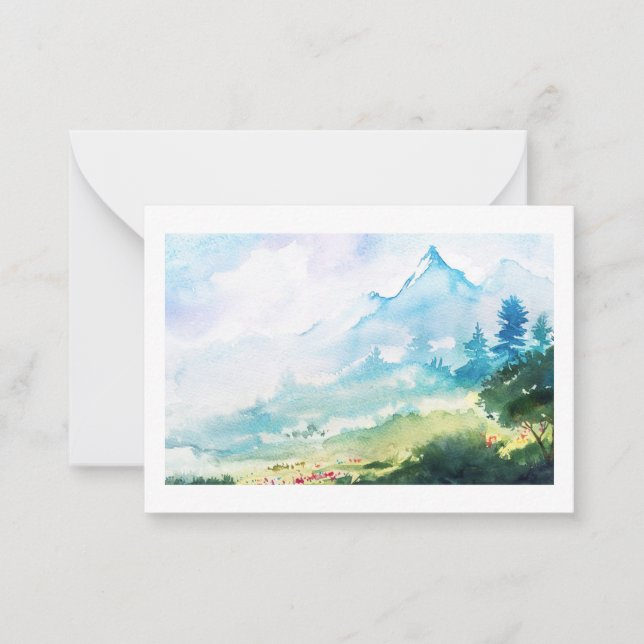 nature watercolor note card (Front)