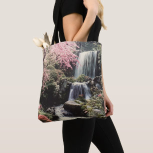 Nature Waterfall Cherry Tree Botanical Waterfall Tote Bag