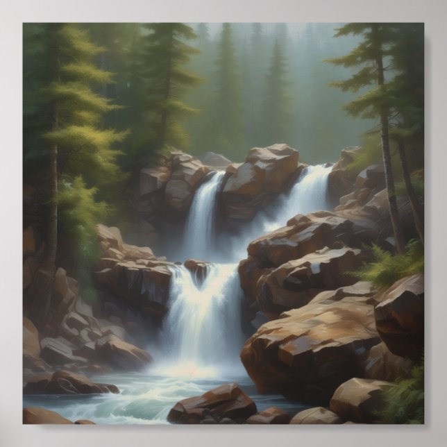 Nature Waterfall Wood Photo Tile (Front Set)