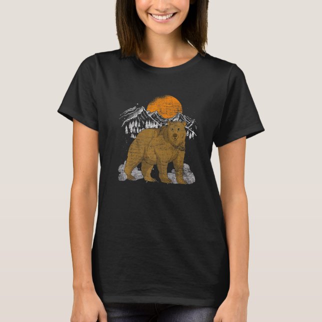 Nature Wildlife Brown Bear Forest Animal  Bear T-Shirt (Front)