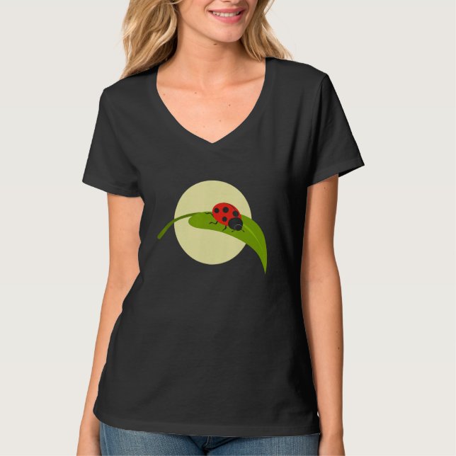 Nature Wildlife Flowers Gardening Ladybugs T-Shirt (Front)