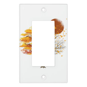 Nature Wildlife Full Moon Tree Flock Of Birds Fore Light Switch Cover