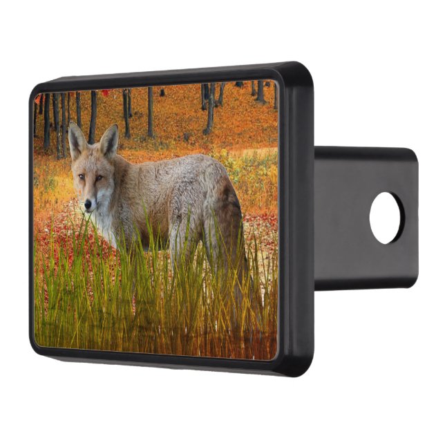 Nature Wildlife Red Fox Fall Season  Hitch Cover (Left)