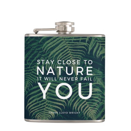 Nature Will Never Fail You Quote Palm Tree Flask