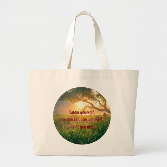 Nature with text large tote bag (Front)