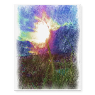 Nature with the sun looking like a flower temporary tattoos
