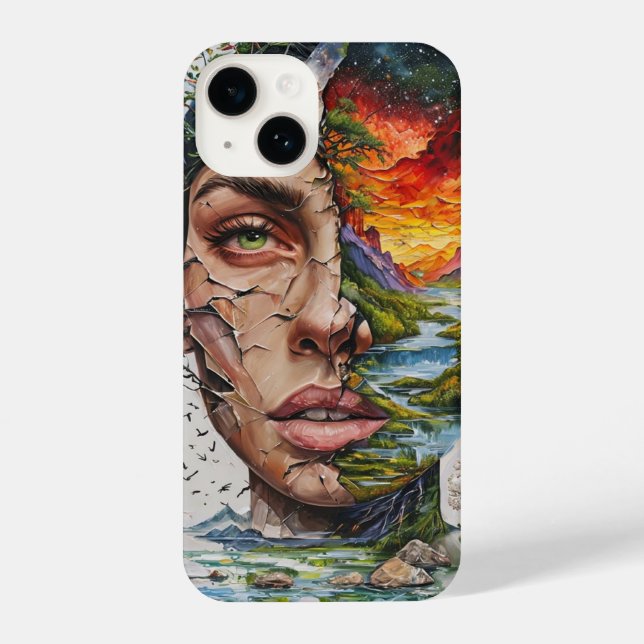 “Nature Within – Artistic Woman & Mountain River L iPhone Case (Back)