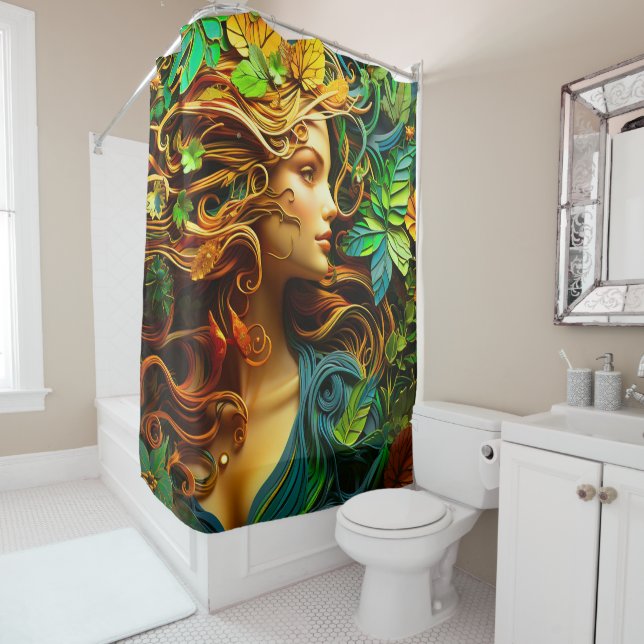 Nature Woman Art Shower Curtain (In Situ)