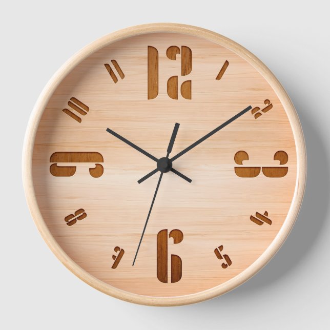 Nature Wood Minimalist Clock, Unique Clock (Front)