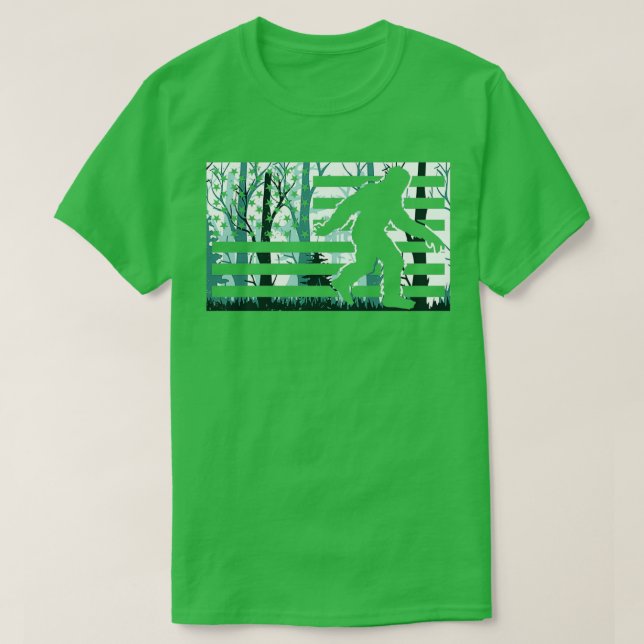 Nature Woods Bigfoot Hunter Sasquatch Hunting Bigf T-Shirt (Design Front)