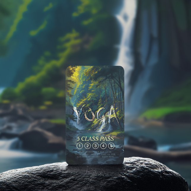 Nature YOGA Hidden Text Reiki Master 5 Class Pass Loyalty Card (Creator Uploaded)