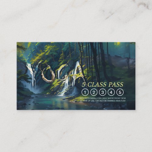 Nature YOGA Hidden Text Reiki Master 5 Class Pass Loyalty Card