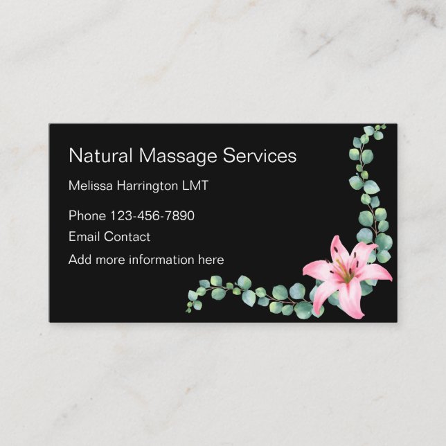 Naturel Beauty Massage Business Card (Front)
