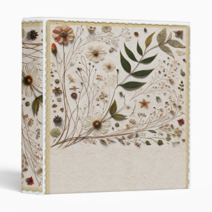 Nature's Beauty Botanical Flowers & Leaves 3 Ring Binder