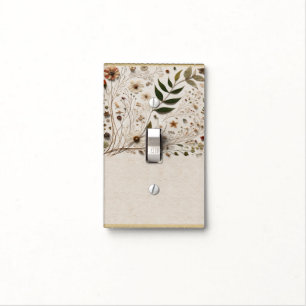 Nature's Beauty Botanical Flowers & Leaves Light Switch Cover