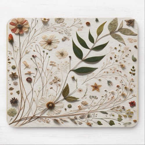 Natures Beauty Botanical Flowers  Leaves Mouse Pad