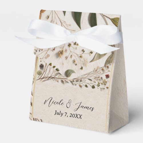 Natures Beauty Botanical Flowers  Leaves Wedding Favor Boxes