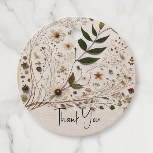 Natures Beauty Botanical Flowers  Leaves Wedding Favor Tags