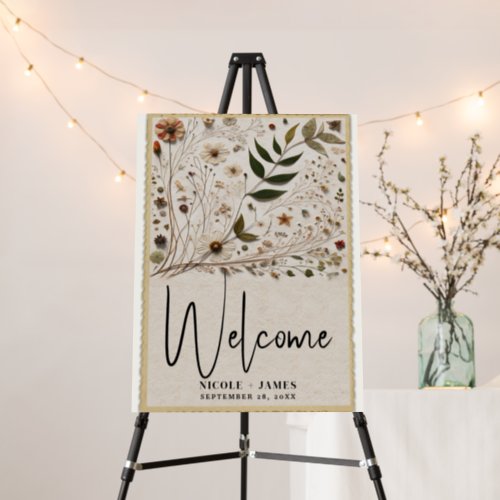 Natures Beauty Botanical Flowers  Leaves Wedding Foam Board