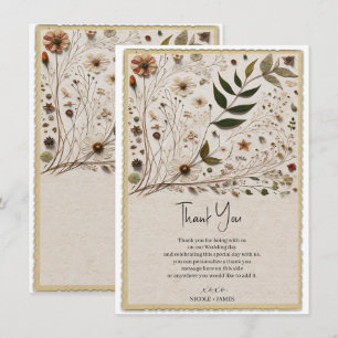 Nature's Beauty Botanical Flowers & Leaves Wedding Invitation